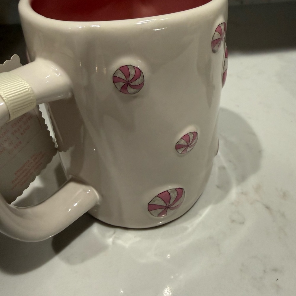 Rae Dunn pink peppermint “sweet Christmas” Mug NWT - Picture 3 of 6